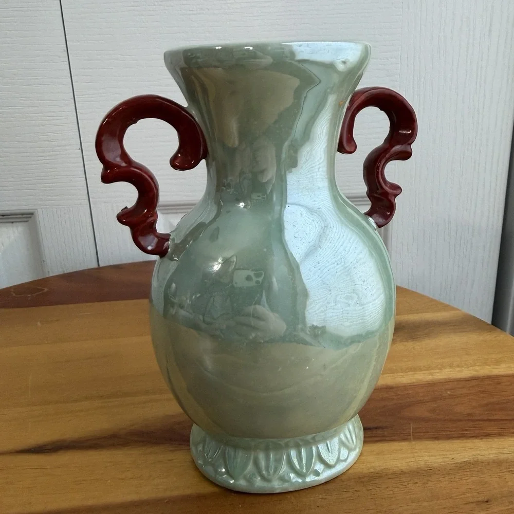 Vintage Lusterware Japan 3D Floral Multicolor Vase Grannycore Collectible Gifts